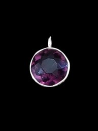 Vintage Sterling Silver Purple Color Stone Pendant