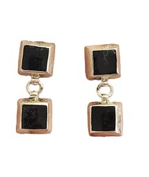 Vintage Sterling Silver Silpada Onyx Color Dangle Earrings