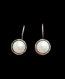 Vintage Israeli Silpada Sterling Silver Pearl Color Earrings