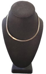 Vintage Sterling Silver Flat Formed Choker Necklace