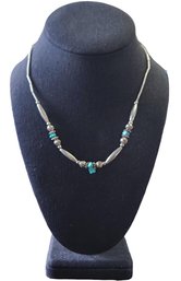 Vintage Liquid Heishi Turquoise Beaded Necklace