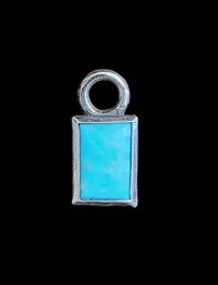 Vintage Sterling Silver Turquoise Color Pendant