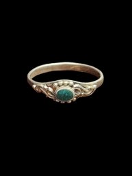 Vintage Sterling Silver Malachite Ring, Size 6.5