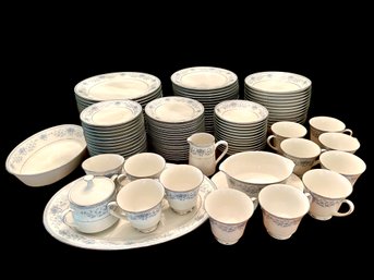Noritake 'blue Hill ' China Set For 12 Plus, 7 Pieces Place Setting And 103 Pieces In Total.