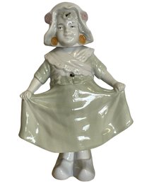 Antique Porcelain Nodder 'Swinging Skirt & Head Dutch Girl' (ZQ)