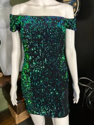 Blue/Green Sparkle Dress Size S