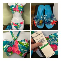 Coco Reed Bikini And Size 9 Jelly Flip Flops