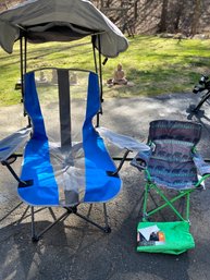 Fold Up Chairs For Parent And Child  With Built In Shade And Carrying Case