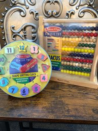 Melissa & Doug Math Toys For Young Ones: Abacus And Clock