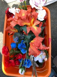 Bin Of Silk Flowers - NWT