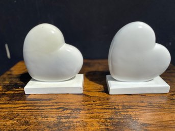 White Heart Bookends