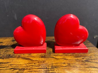 Red Heart Bookends