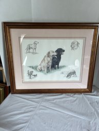 Framed & Signed Hunting Dogs Print