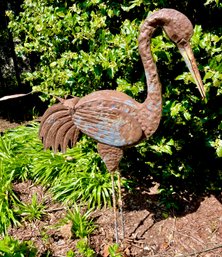 Metal Crane Outdoor Sculpture