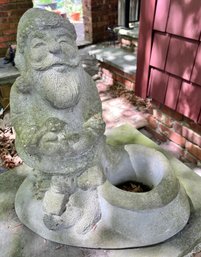 Concrete Garden Gnome Planter .. Maybe Santa?