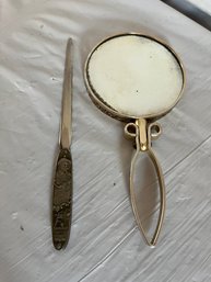 Vintage Letter Opener & Hand Mirror