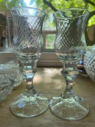 Pair Of Crystal Candle Holders