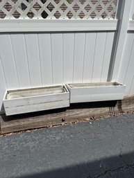 Pair Of Outdoor Window Planter Boxes With Liners