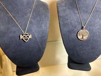 14k Gold And Silver 925 'Family' Necklaces