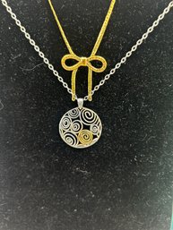 Necklaces: Vintage Avon Bow And Silver Circle