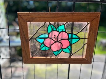 Stained Glass Flower In Frame