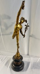 Antique Bronze Mercury Sculpture