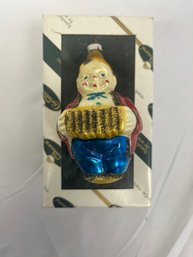 Rare Vintage Glass Accordion Player Christmas Ornament