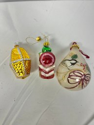 Charming Vintage Christmas Ornament Collection With Glass Bird And Decorated House