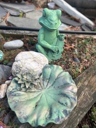 Garden Frog And Lilly Pad