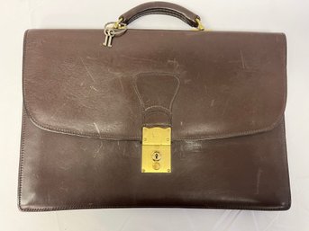 Vintage Scheleischenger Bros California Saddle Leather Briefcase