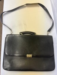 Vintage Black Mark Cross Leather Briefcase (Made In Italy)