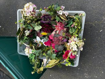 Bin Full Of Silk Flowers