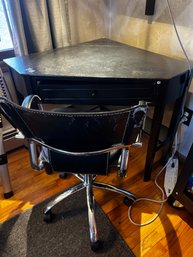 Small Corner Desk And Rolling Office Chair