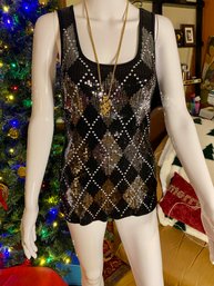 Black XL Sparkly Tank Top