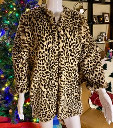 Barneys New York Faux Fur Womens Coat, SIZE L