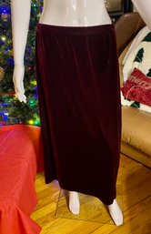 Burgundy Velour XL Womens Skirt