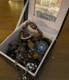 Small Jewelry Box Filled With Costume Jewelry