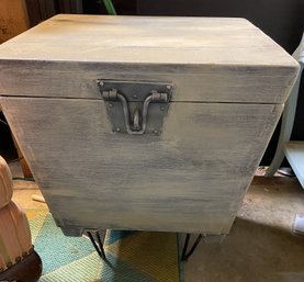 Storage Trunk/Side Table With Hairpin Legs