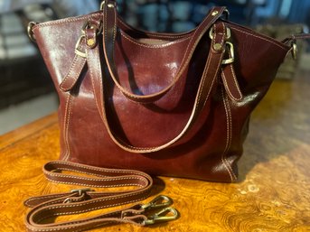 Deep Chocolate Leather Purse By Floto