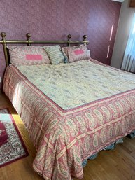 King Bed Frame, Mattress And Bedding