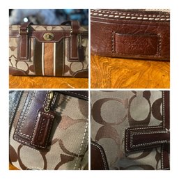 Coach Signature Hampton Purse Canvas/Vegan Leather