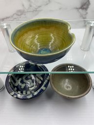 3 Handmade Ceramic Bowls