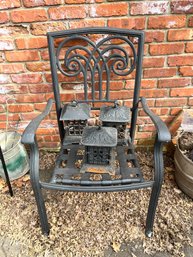 Lot Of Outdoor Metal Chair And Metal Lanterns