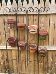 Metal Garden Rack With Terracotta Pots