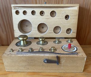 Little Weights For Your Old Timey Scale In A Wood Box