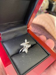 Sterling Butterfly Ring In  LED Lit Ring Box