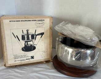Vintage Stainless Steel Fondue Set (New Old Stock With Original Box)