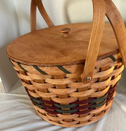 Vintage Hand-Woven Basket Signed