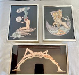 Set Of 3 Vintage First Edition Decographs Signed By Artist: Gustave Kaitz