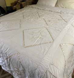 Queen Sized Quilted & Embroidered Blanket